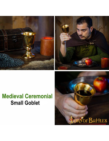 Cáliz ceremonial medieval en latón... Cáliz ceremonial medieval en latón...
