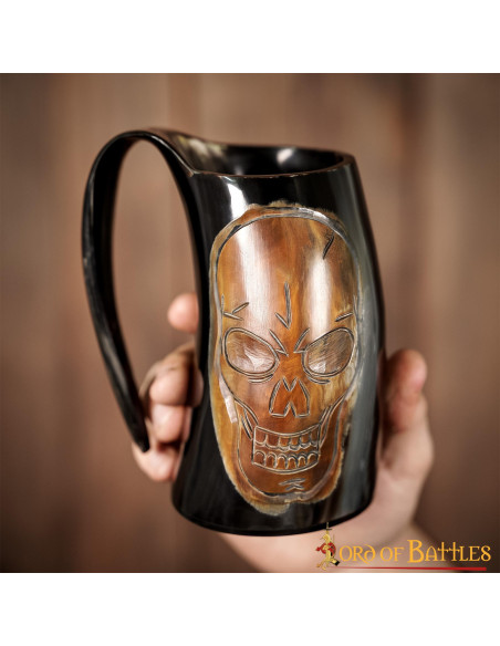 Wikinger-Bierkrug mit Totenkopf (600...
