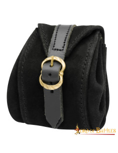 Monedero medieval hecho a mano en piel