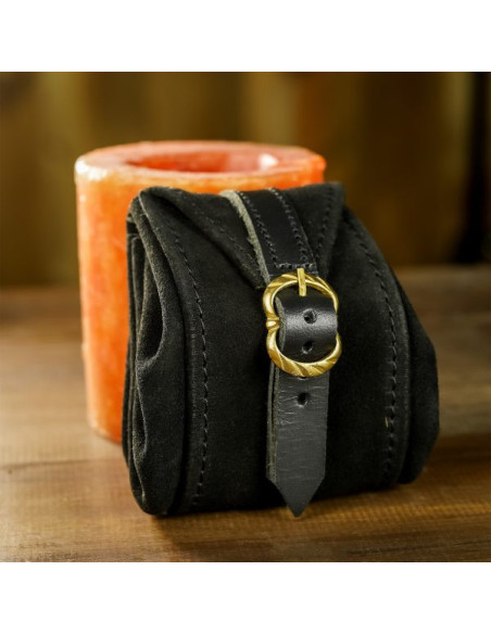 Monedero medieval hecho a mano en piel