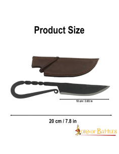 Cuchillo vikingo de hierro forjado con funda 2