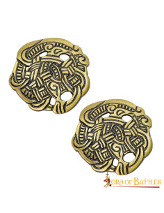 Broche vikingo Greiftier en latón