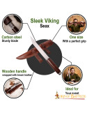 Cuchillo Seax vikingo con funda en cuero
