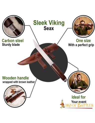 Wikinger Saxmesser mit Lederscheide