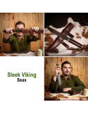 Cuchillo Seax vikingo con funda en cuero