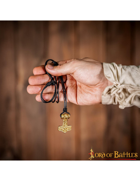 Colgante Vikingo Mjolnir Hammer e latón