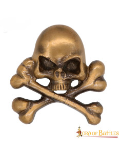 Piraten-Totenkopf-Aufnäher aus Messing für LARP