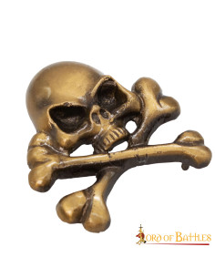 Piraten-Totenkopf-Aufnäher aus Messing für LARP 2