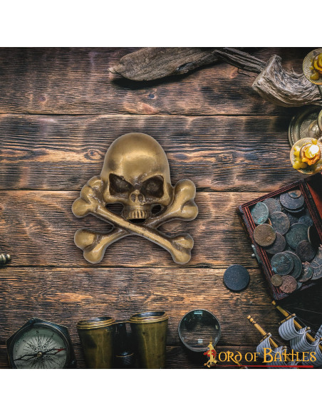 Parche calavera pirata en latón para...