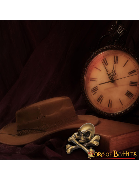 Parche calavera pirata en latón para...