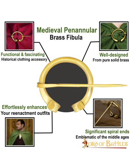 Fíbula medieval en latón Fíbula medieval en latón
