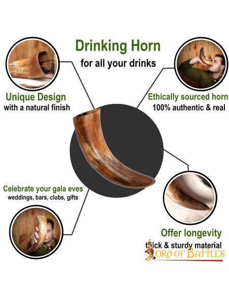 Middeleeuwse drinkhoorn met naturel...