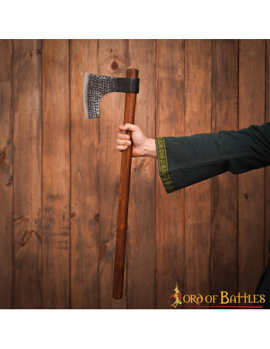 Bebaarde vikingbijl met koolstofstalen kop