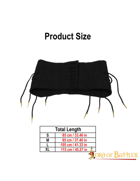 Brede gewatteerde riem om Lendenier...