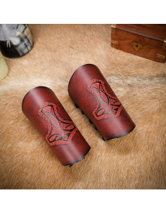 Viking Armbanden Thor's Hammer, Mjolnir, in leer