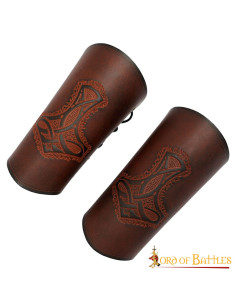 Viking Armbanden Thor's Hammer, Mjolnir, in leer 2