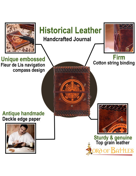 Navigator's Compass Notebook in leer