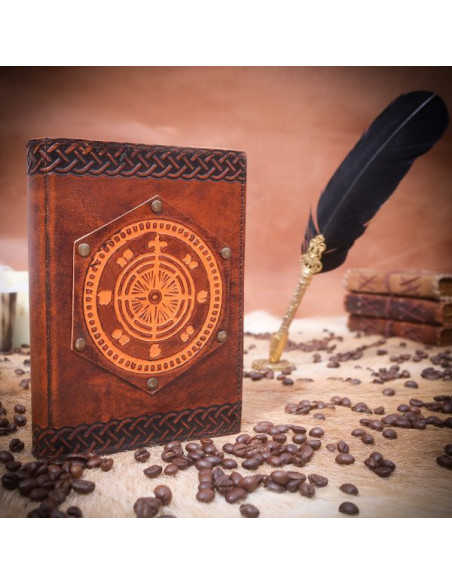 Fleur de Lis Logbuch, Leder