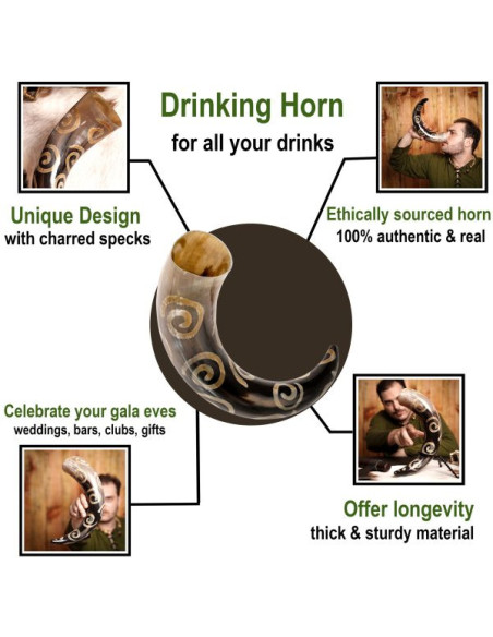 Drinkhoorn verkoolde spiraalontwerpen