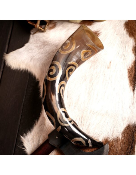 Drinkhoorn verkoolde spiraalontwerpen