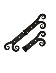 Par de bisagras puerta vintage en hierro rústico 2