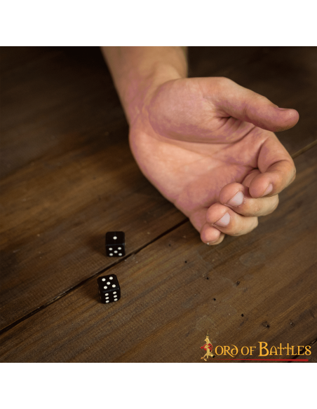 Pak 6 hoorndobbelstenen met ingebedde...