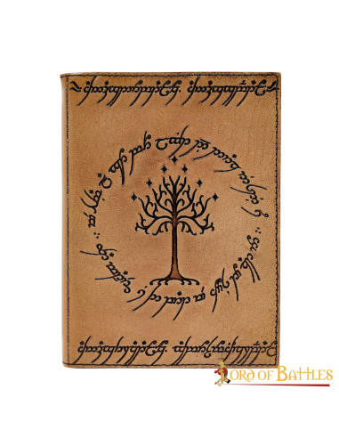 Tree of Gondor Præget Læder Journal, Natural Pages