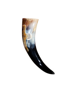 Cuerno vikingo con Cruz grabada, 400-500 ml. 2