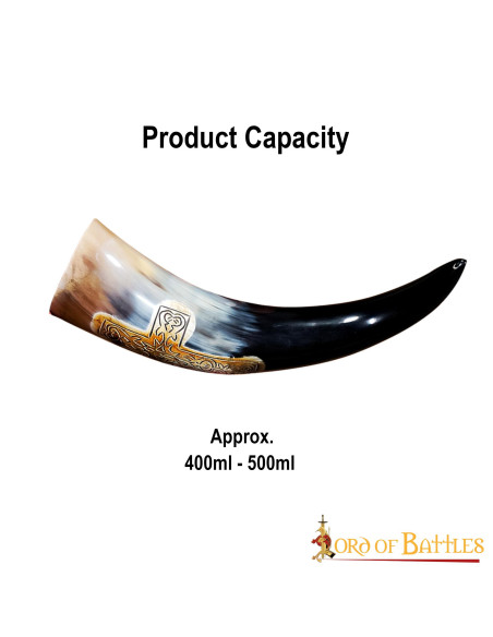 Cuerno vikingo con Cruz grabada,...