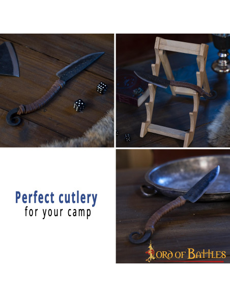 Cuchillo medieval funcional forjado