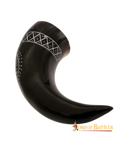 Cuerno Vikingo Vegvisir en cuero de Buey