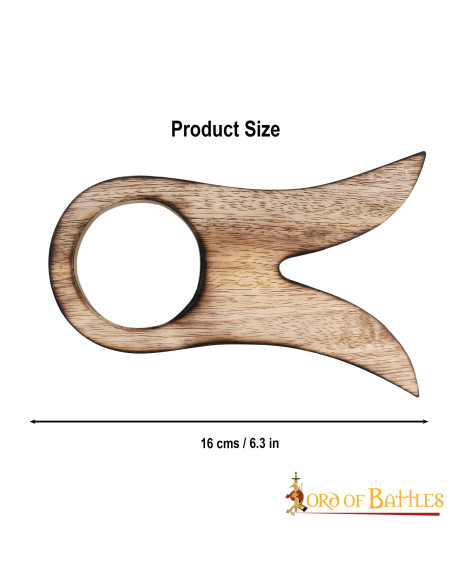 Træstøtte til horn, 16 cm.