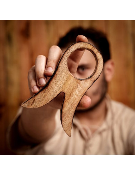 Soporte de madera para cuerno, 16 cm.