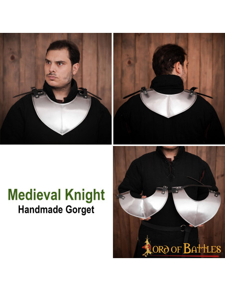 Gorjal medieval clásico en acero
