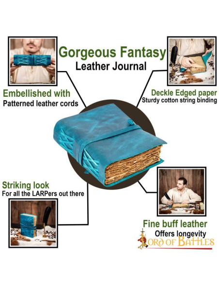 Fancy notes journal håndlavet blåt læder