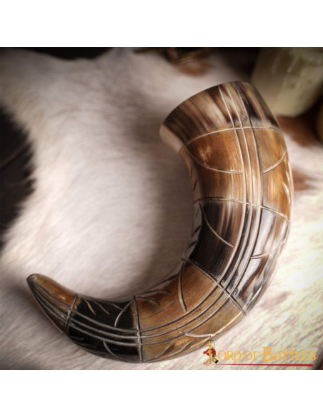 Cuerno vikingo de buey para beber con...