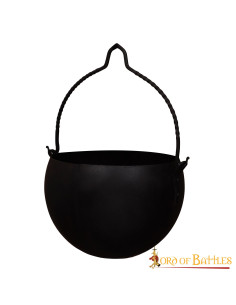 Caldero cocina medieval en hierro forjado