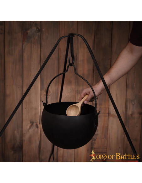 Caldero cocina medieval en hierro...