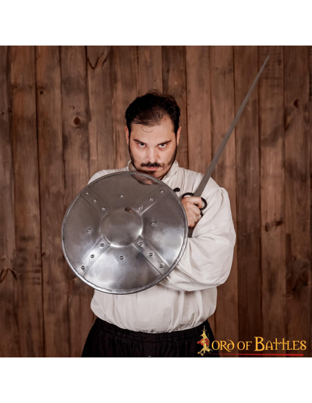 Escudo medieval redondo, siglo XV...