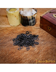 Anillos planos sólidos de acero negro, 9 mm