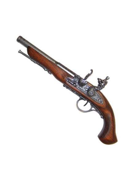 Flintlock pistol, 1700-tallet. (venstrehåndet)