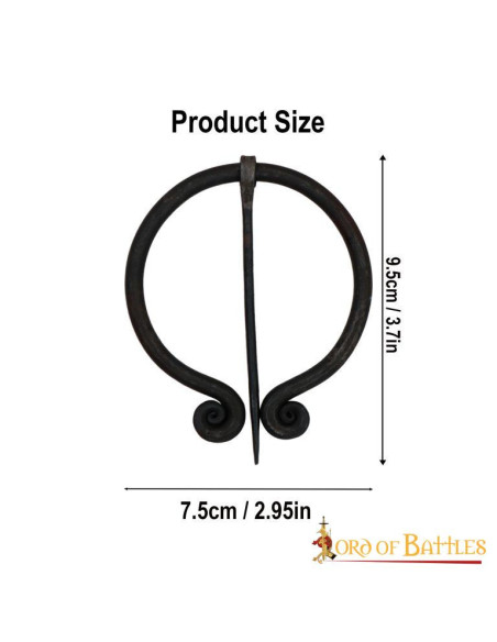 Broche til funktionel kappe af smedejern