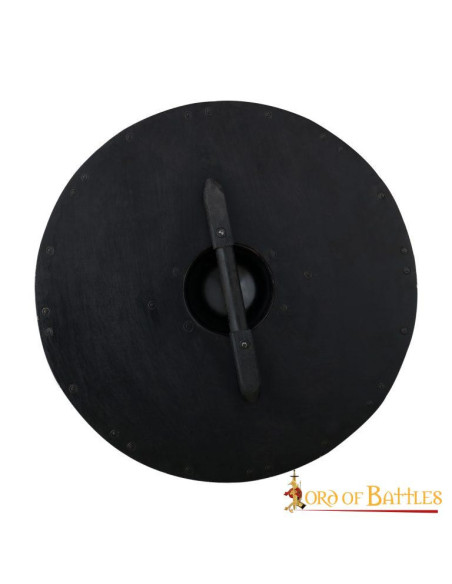 Escudo vikingo de combate de madera roja