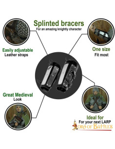 Brazalete de cuero genuino reforzado con placas de acero 2