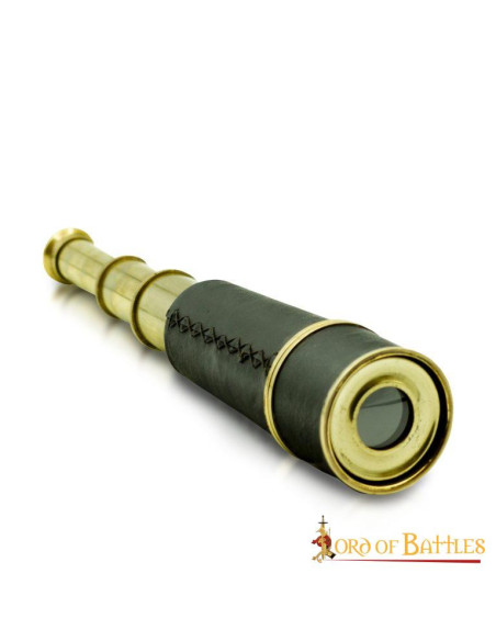 Catalejo pirata con funda de cuero