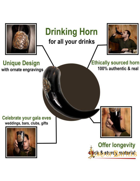 Trinkhorn mit eingravierten...