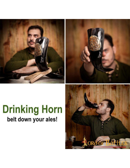 Drinkhoorn met gegraveerde Keltische...