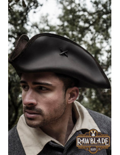 Sombrero Pirata Tricornio Jack Rackham, marrón oscuro