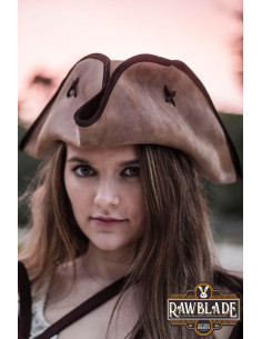 Jack Rackham Tricorne Pirate Hat, løvebrun