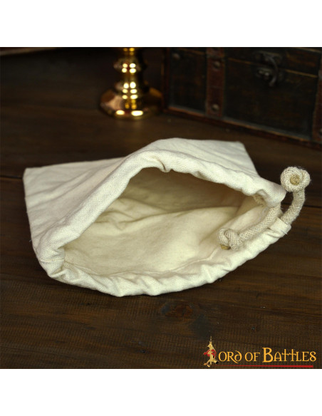 Middelaldertaske i bomuldslærred, ecru